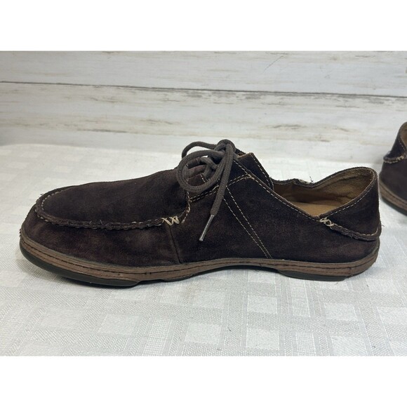 OluKai Ohana Lace Up Nubuck Leather Men’s 10.5 EU 44.5 M Brown Leather Shoes main image 16